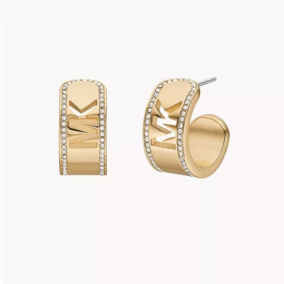 Michael Kors Fashion Gold-Tone Brass Hoop Earrings - Picture 1 of 9